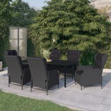 VidaXL Set mobilier pentru grădină, 7 piese, gri &icirc;nchis