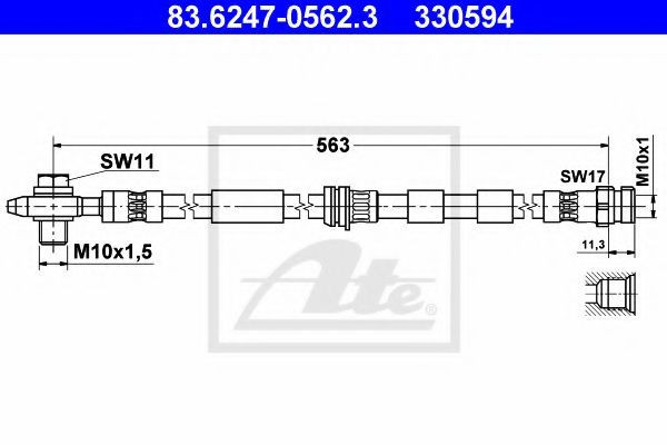 Conducta / cablu frana SKODA OCTAVIA I Combi (1U5) (1998 - 2010) ATE 83.6247-0562.3