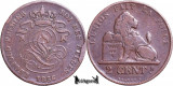 1856, 2 Centimes - Leopold I - Regatul Belgiei, Europa