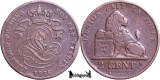 1856, 2 Centimes - Leopold I - Regatul Belgiei, Europa