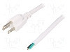 Cablu alimentare AC, 3.5m, 3 fire, culoare alb, cabluri, NEMA 5-15 (B) mufa, LIAN DUNG -