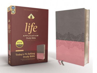 Niv, Life Application Study Bible, Third Edition, Leathersoft, Gray/Pink, Red Letter Edition foto