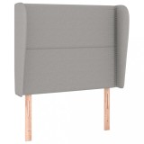 Cumpara ieftin Tablie de pat cu aripioare gri deschis 103x23x118/128 cm textil