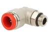 Conector Push-in Unghiular AIGNEP 1/4" Filet Exterior, 12mm Cablu, Alama Nichelata, Aer Comprimat/Vacuum