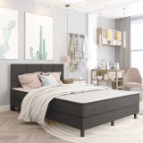 VidaXL Pat continental, gri &icirc;nchis, 140x200 cm, material textil