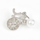 Brosa martisor bicicleta argintie
