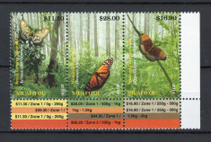 Niuafo&amp;#039;ou 2014 MNH, nestampilat - Mi. 554-56 - Fluturi, insecte - with tabs foto