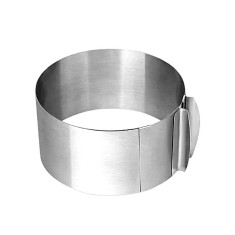 Forma pentru torturi, rotunda reglabila 16-30 cm, Inaltime 8,8 cm, Inox, 461COF