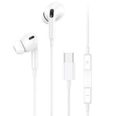 Handsfree Casti In-Ear Usams EP-41, Cu microfon, USB Type-C, Alb foto