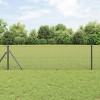 &Icirc;ngrădire din s&acirc;rmă sudată cu 7 st&acirc;lpi Gri 0.8x10 m Oțel