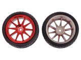 Ax Roșie cu &Icirc;nșurubare Fină și Acoperire din Guma &Oslash;65mm W26mm