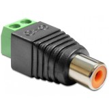 Adaptor RCA Mama la Bloc Terminal 2 pini, Delock 65418