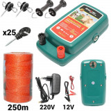 Kit pachet gard electric 2 Joule 12 220V fir 250m 25 izolatori (BK92717-250-01)