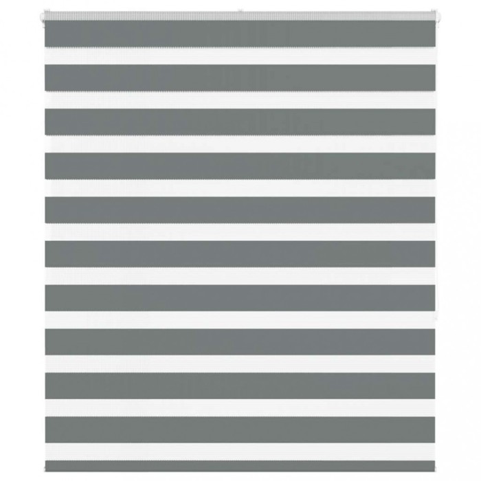 vidaXL Jaluzea tip zebra gri &icirc;nchis lățime țesătură 120,9 cm poliester