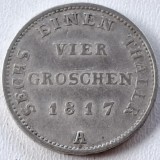 Germania Prusia 4 groschen 1817 A/ Berlin argint Frederic William lll