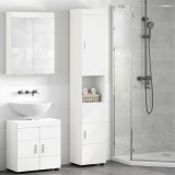 vidaXL Set dulap baie TULUM Alb 37 x 31,5 x 203 cm Lemn compozit 880351