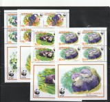 Aitutaki 2002- Fauna,WWF,Pasari,Papagali,serie 4 valori in coli,MNH,Mi.772-775KB