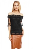 N557-1 Bluza din dantela cu decolteu bardot