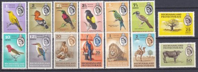 DB1 Fauna Africana Pasari Bechuanaland 1961 14 v. MH ( urme sarniera ) 2 poze foto