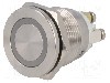 Intrerupator anti-vandalism, OFF-(ON), &Oslash;19mm, ONPOW - GQ19PF-10E/G/24V/S