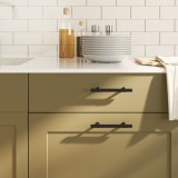 vidaXL M&acirc;nere de dulap, 10 buc., negru, 96 mm, oțel inoxidabil