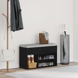 VidaXL Bancă de hol, stejar negru, 60x30x45 cm, lemn prelucrat