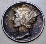 C.003 USA SUA WWII MERCURY 1 ONE DIME 1944 ARGINT
