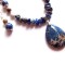 set regalit albastru si jasper , set colier cu pandantiv si cercei cadou femei 43049