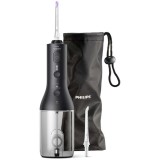 Aparat de curatare interdentara Philips Sonicare Power Flosser HX3826/33, tehnologie QuadStream, 2 capete de curatare, 2 moduri de curatare, husa, Neg