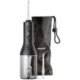 Aparat de curatare interdentara Philips Sonicare Power Flosser HX3826/33, tehnologie QuadStream, 2 capete de curatare, 2 moduri de curatare, husa, Neg