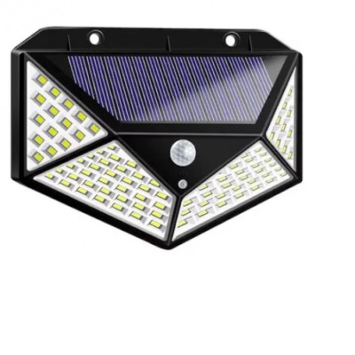 Lampa Solara 100 LED-uri cu Senzor de Miscare, Model Nou, Rezistenta la Apa, 3 Moduri de Iluminare, Autonomie Mare - Ideala pentru Gradina si Spatii E foto