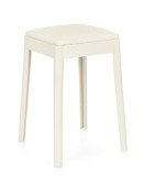 Taburet polipropilena piele ecologica alba Scooby 34x34x49 cm