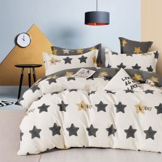LENJERIE DE PAT PERCALLE IMPRIMAT (PRC81) - king size 6 piese cu husa