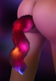 Plug anal Unicorn Tail Taboom LED Negru, Coada Iluminata Spectaculoasa, Silicon Premium