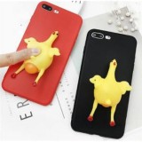Husa Silicon 3D Chicken Neagra Huawei P8 Lite (2017) Protectie Telefon