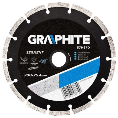 Disc diamantat segmentat pentru zidarie 200mm/25,4mm GRAPHITE 57H870 HardWork ToolsRange foto