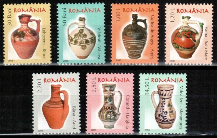 RO-0104-CERAMICA ROMANEASCA (III)Serie completa de 7 timbre nestampilate MNH