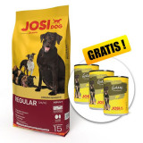 Cumpara ieftin JOSIDOG Regular 15 kg + 3 conserve GRATUIT, Josera
