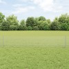 vidaXL Gard S&acirc;rmă Sudată 0.4x25m + 11 St&acirc;lpi U Oțel Galvanizat Argintiu, Gard Metalic Exterior, Set Complet