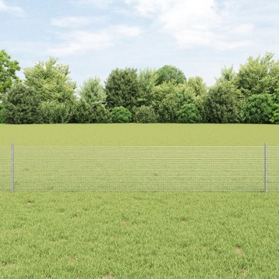 vidaXL Plasa Sudată cu 44 U Posts Argintie 0.4x100 m Oțel foto