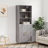 VidaXL Dulap &icirc;nalt, gri sonoma, 69,5x34x180 cm, lemn compozit