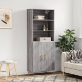 VidaXL Dulap &icirc;nalt, gri sonoma, 69,5x34x180 cm, lemn compozit