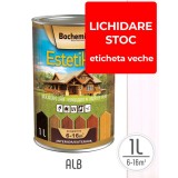 Lazura lemn BOCHEMIT ESTETIK CLASIC 1L ALB, protectie UV