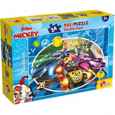 Puzzle de colorat - Mickey in cursa (24 piese), 70 x 50 cm, 3 ani+