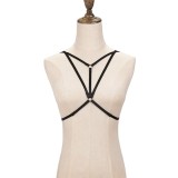 Ham Catifea, Zamo&reg;, Harajuku, Textile Body Harness, pentru Femei, din Snur Textil Negru, Marime Universala
