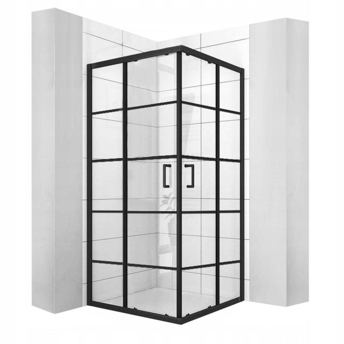 Cabină de duș pătrată calani BLACK DELTA 90x90