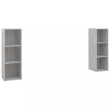 Cumpara ieftin Dulapuri TV, 2 buc., gri beton, 107x35x37 cm, lemn prelucrat