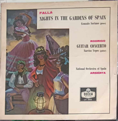 Disc vinil, LP. Nights In The Gardens Of Spain, Guitar Concerto-Falla, Gonzalo Soriano, Rodrigo, Narciso Yepes, foto