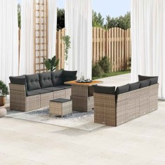 vidaXL Set de canapele pentru grădină 11 pcs Gri 80 x 80 x 71 cm 3363408