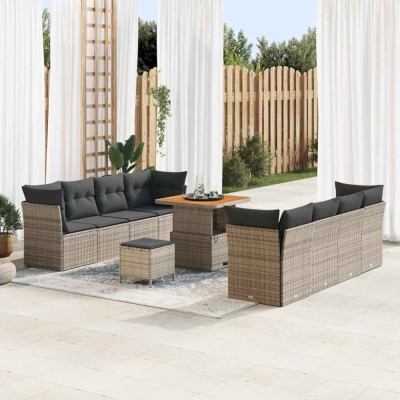 vidaXL Set de canapele pentru grădină 11 pcs Gri 80 x 80 x 71 cm 3363408 foto
